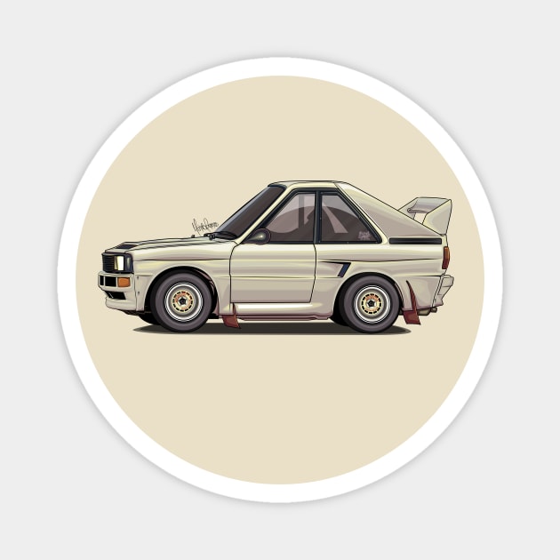 Sport S1 Rally Group B Cartoon Magnet by Mario Ramos Rally Art